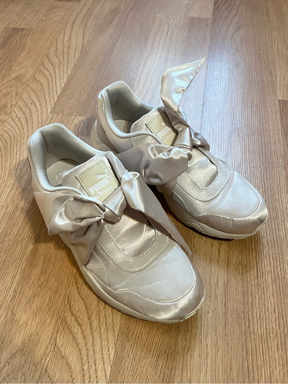 Fenty Satin Bow Sneakers in Champagne
